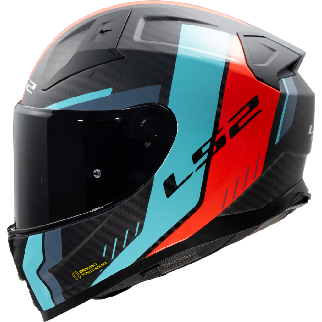 Casco Moto Integral LS2 FF811 Vector II C Grid Rojo Cyan