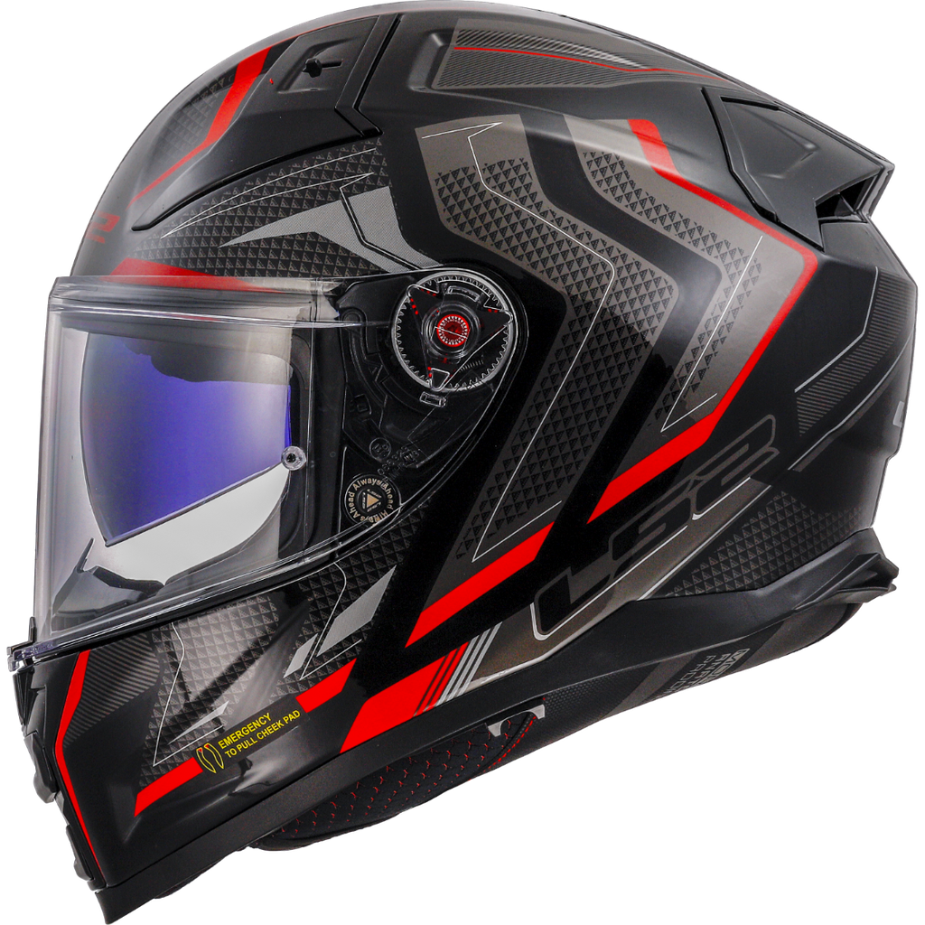 LS2 FF811 VECTOR II ALIZER RED-06 Negro