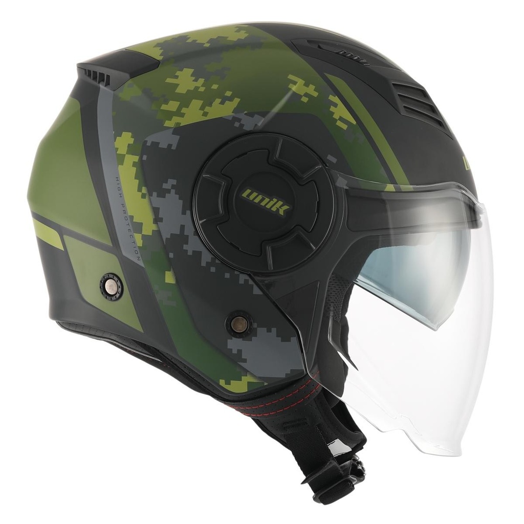 Casco Jet Unik Mercury DV verde militar mate