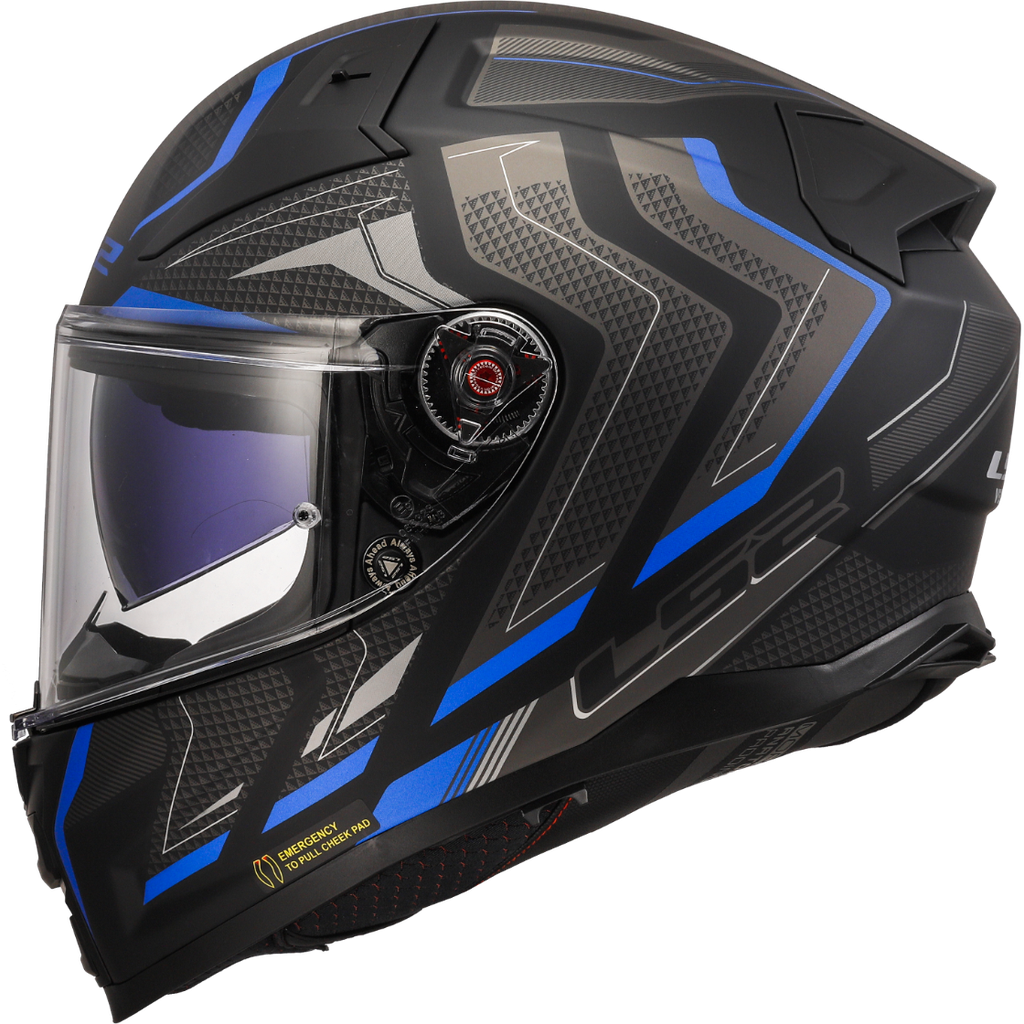 [168112923XXS] LS2 FF811 VECTOR II ALIZER M.BLACK BLUE-06 (XXS)