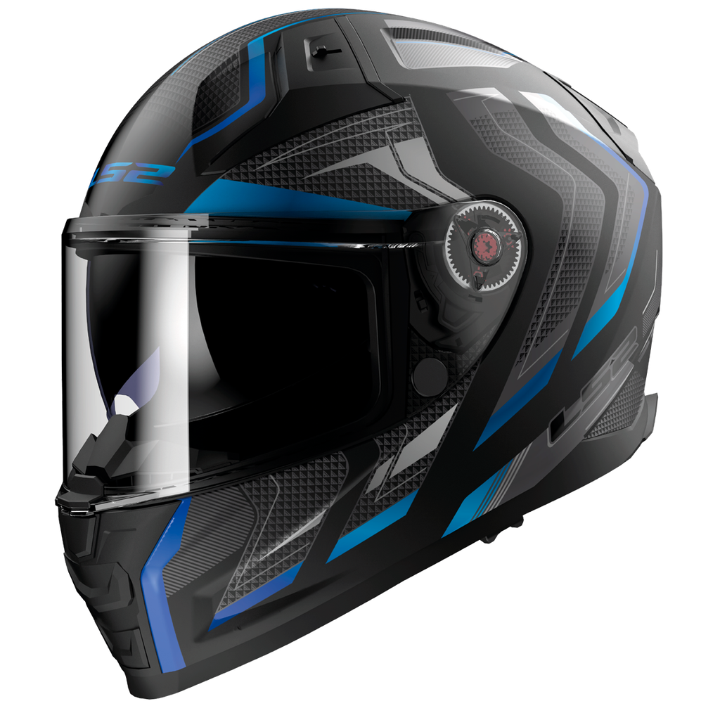Casco Moto Integral LS2 FF811 Vector II Alizer Mate Negro Azul