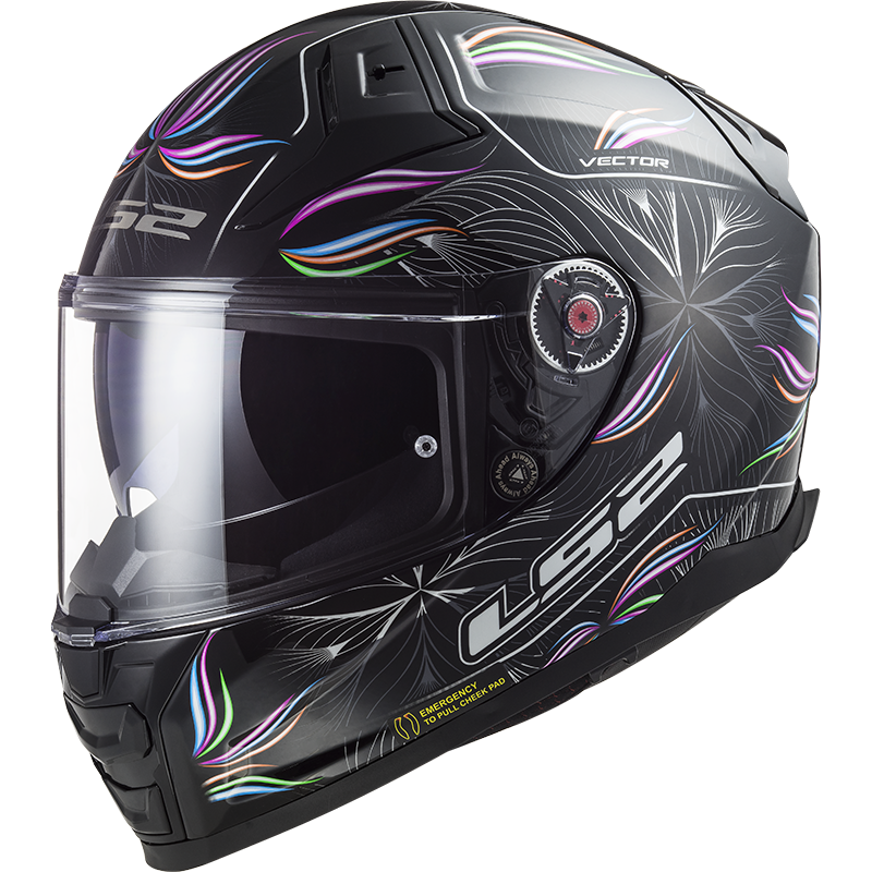 [168112112XXS] Casco Moto Integral LS2 FF811 Vector II Tropical Negro Blanco (XXS)