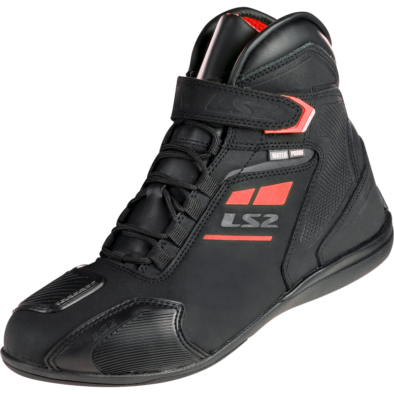 Botas Moto LS2 Garra Hombre WP Negro Rojo