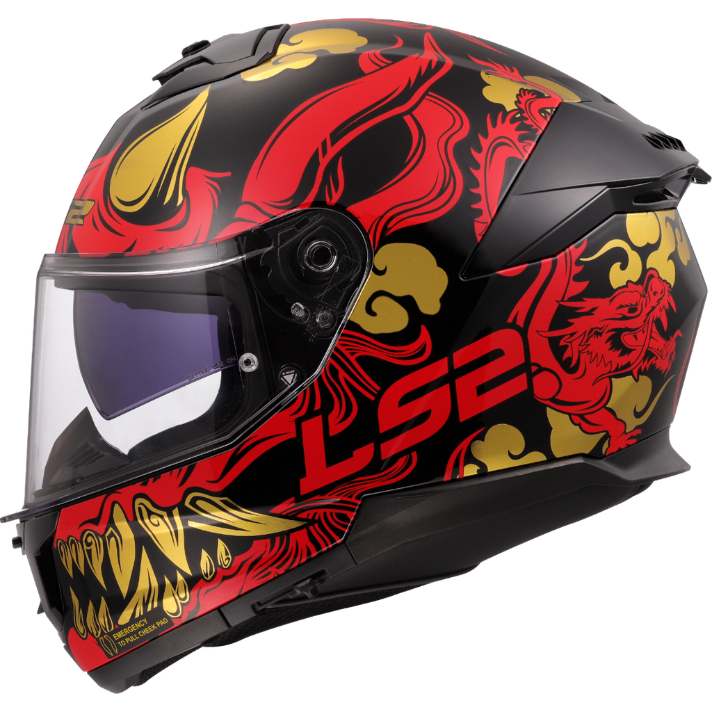LS2 FF808 STREAM II DRAKO RED-06 Negro