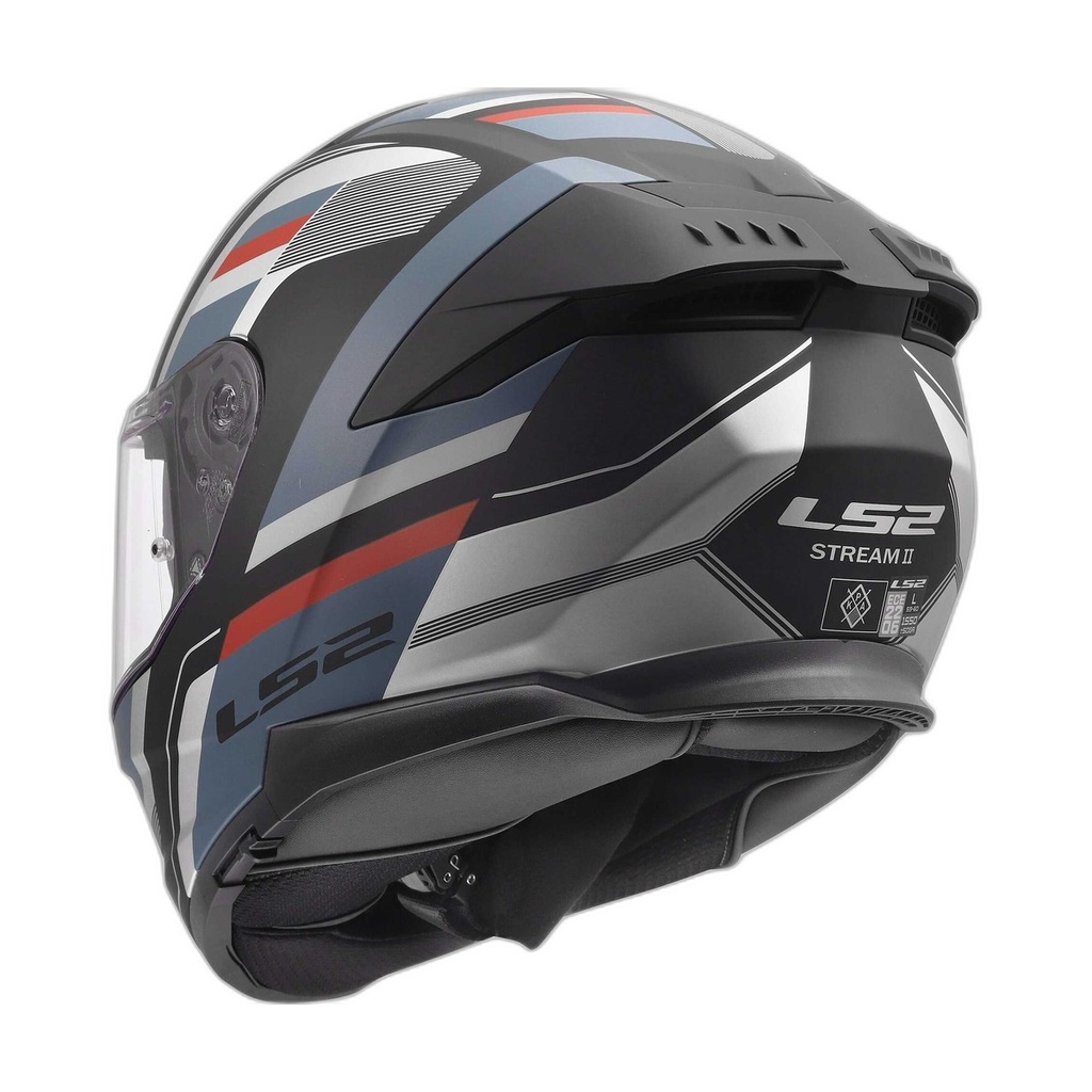 [168082413XS] Casco Moto Integral LS2 FF808 Stream II Vintage Blanco Azul Rojo (XS)