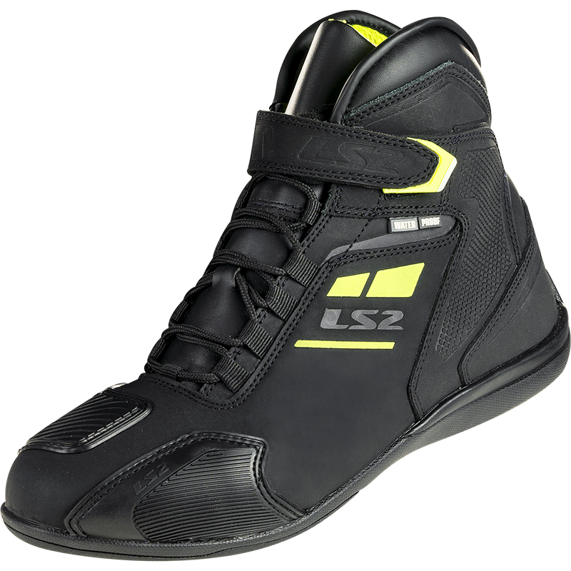 Botas Moto LS2 Garra Mujer WP Negro Amarillo