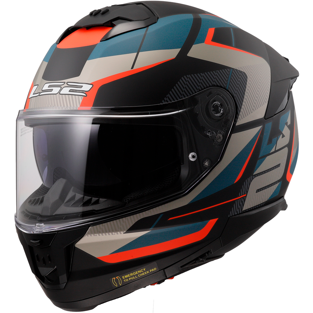 [168082311XS] Casco Moto Integral LS2 FF808 Stream II Road Mate Negro Azul (XS)