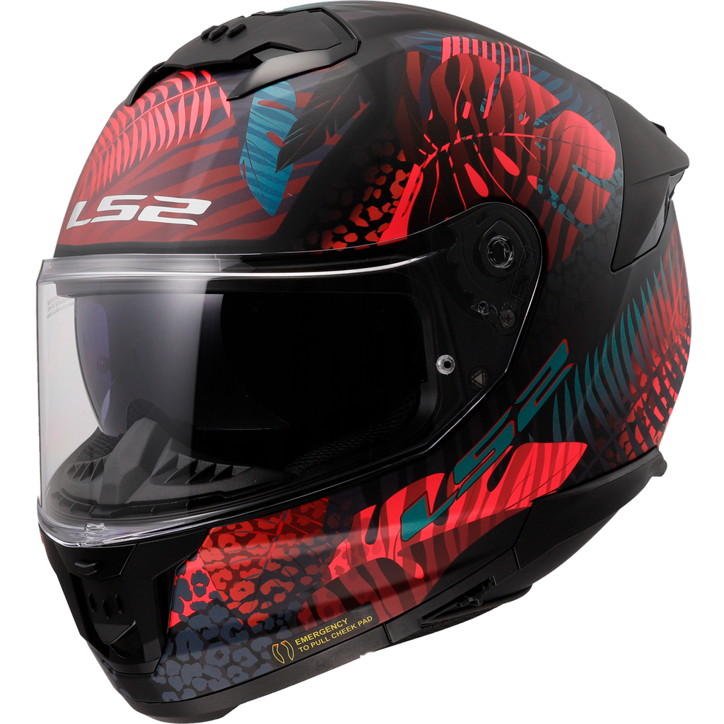 Casco Moto Integral LS2 FF808 Stream II Jungla Mate Negro Rosa Azul