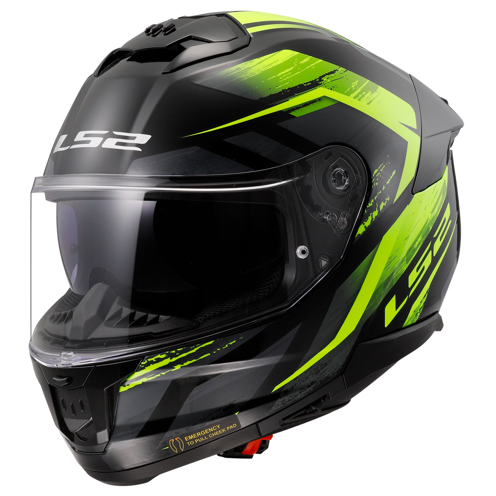 [168082154XS] Casco Moto Integral LS2 FF808 Stream II Fury Negro Amarillo (XS)