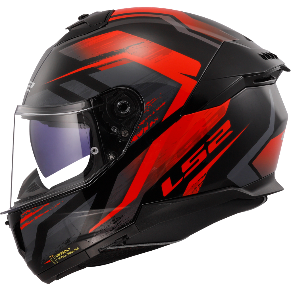 [168082132XS] LS2 FF808 STREAM II FURY RED-06 Negro (XS)