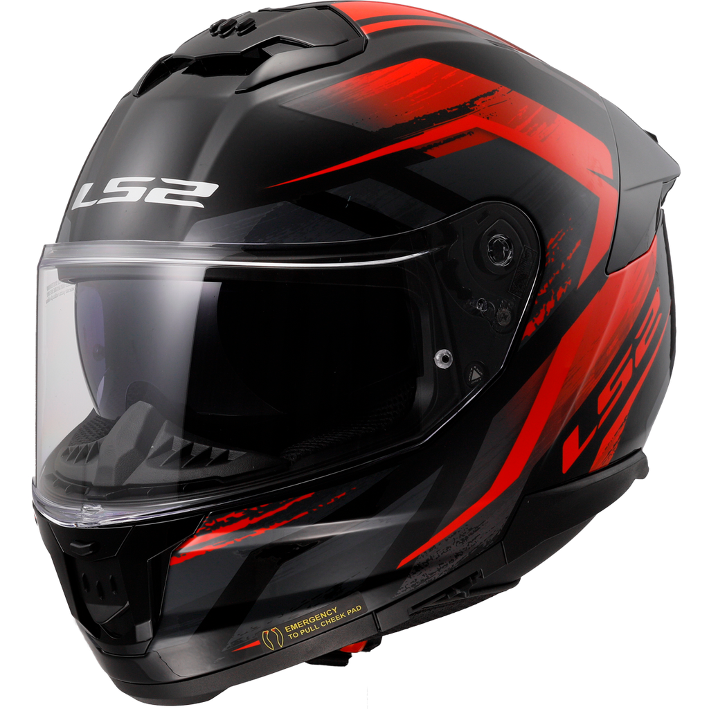 Casco Moto Integral LS2 FF808 Stream II Fury Negro Rojo