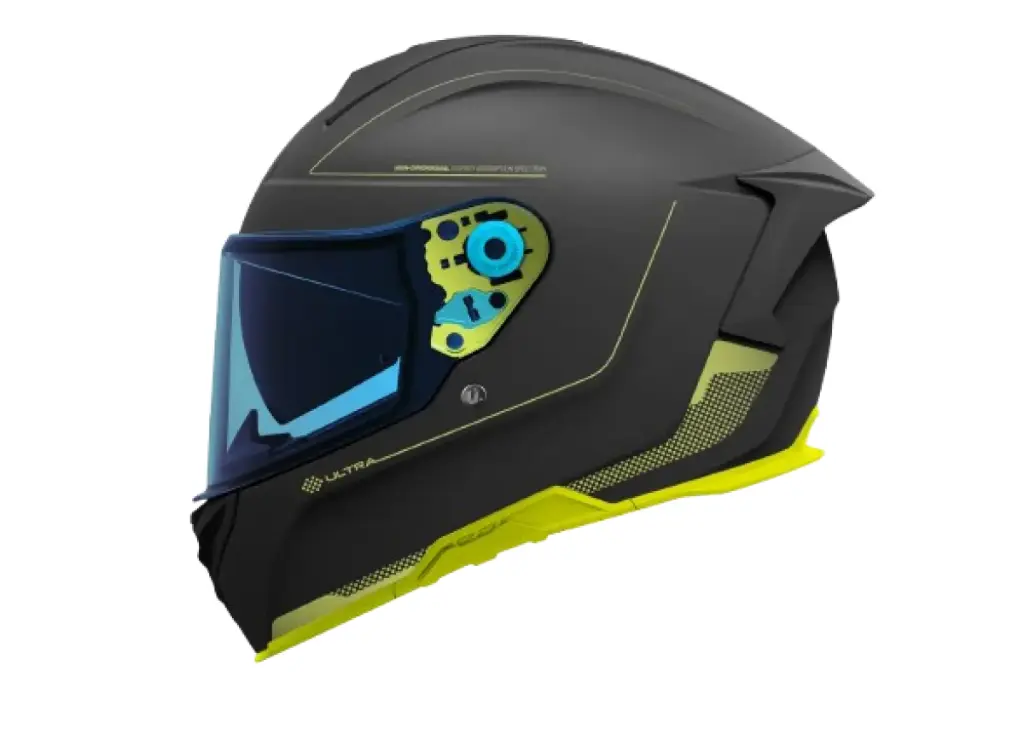 Casco integral Unik Ultra DV Microdot negro y amarillo