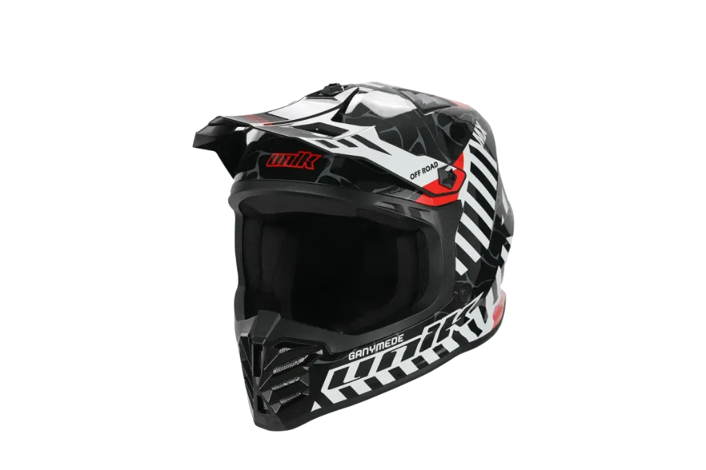 Casco Cross Unik infantil Ganymede U-27 negro y blanco (YXL)