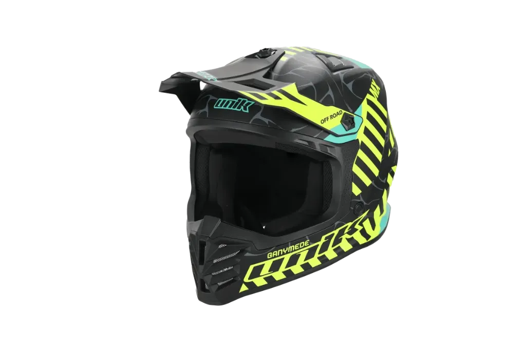 Casco Cross Unik infantil Ganymede U-26 negro y amarillo (YXL)