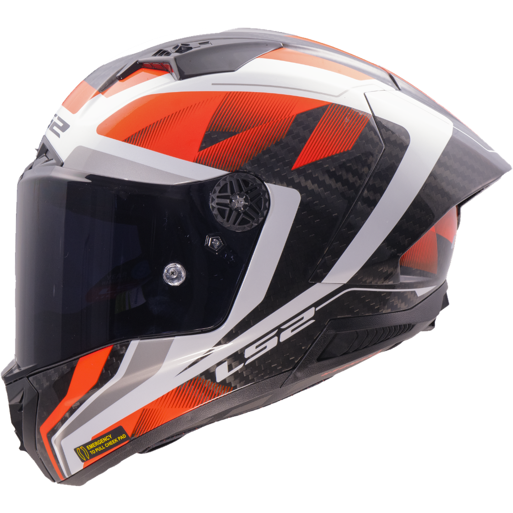 LS2 FF805 THUNDER GP AERO RAUTE RED-06 Blanco