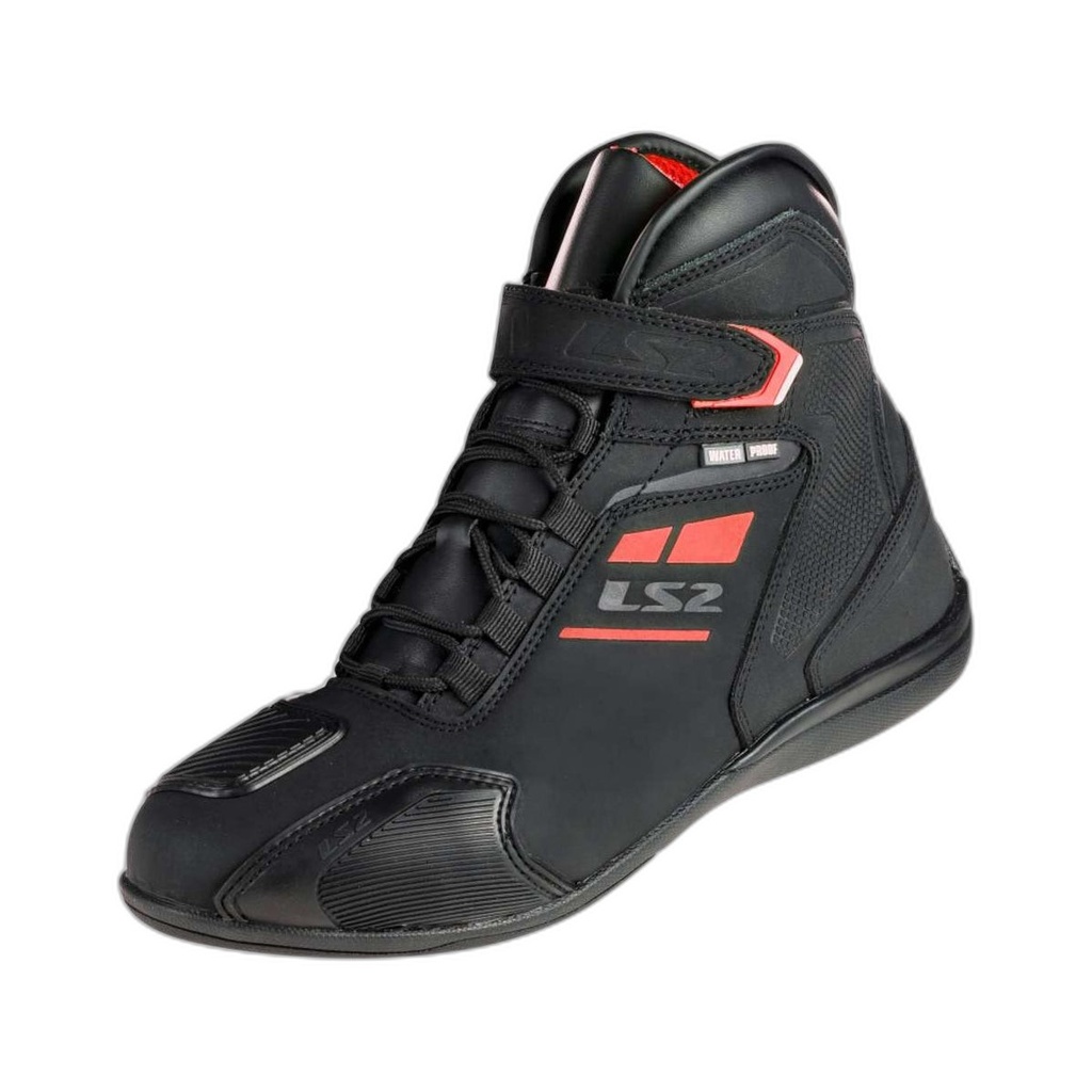 Botas Moto LS2 Garra Mujer Negro Rojo