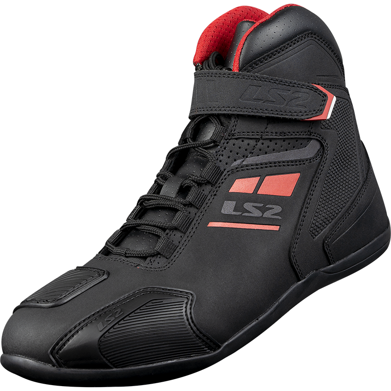 Botas Moto LS2 Garra Mujer Negro Rojo