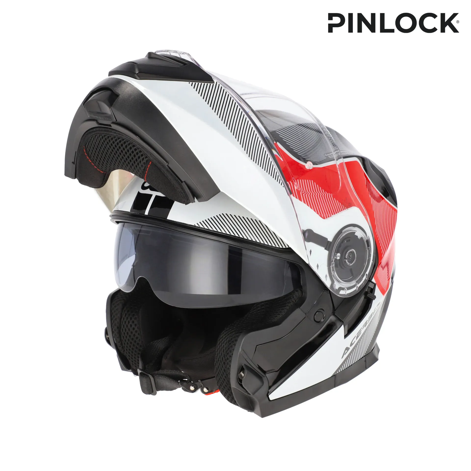 [25.201.239.061] Casco Acerbis Serel 2206 Blanco Rojo (XS)