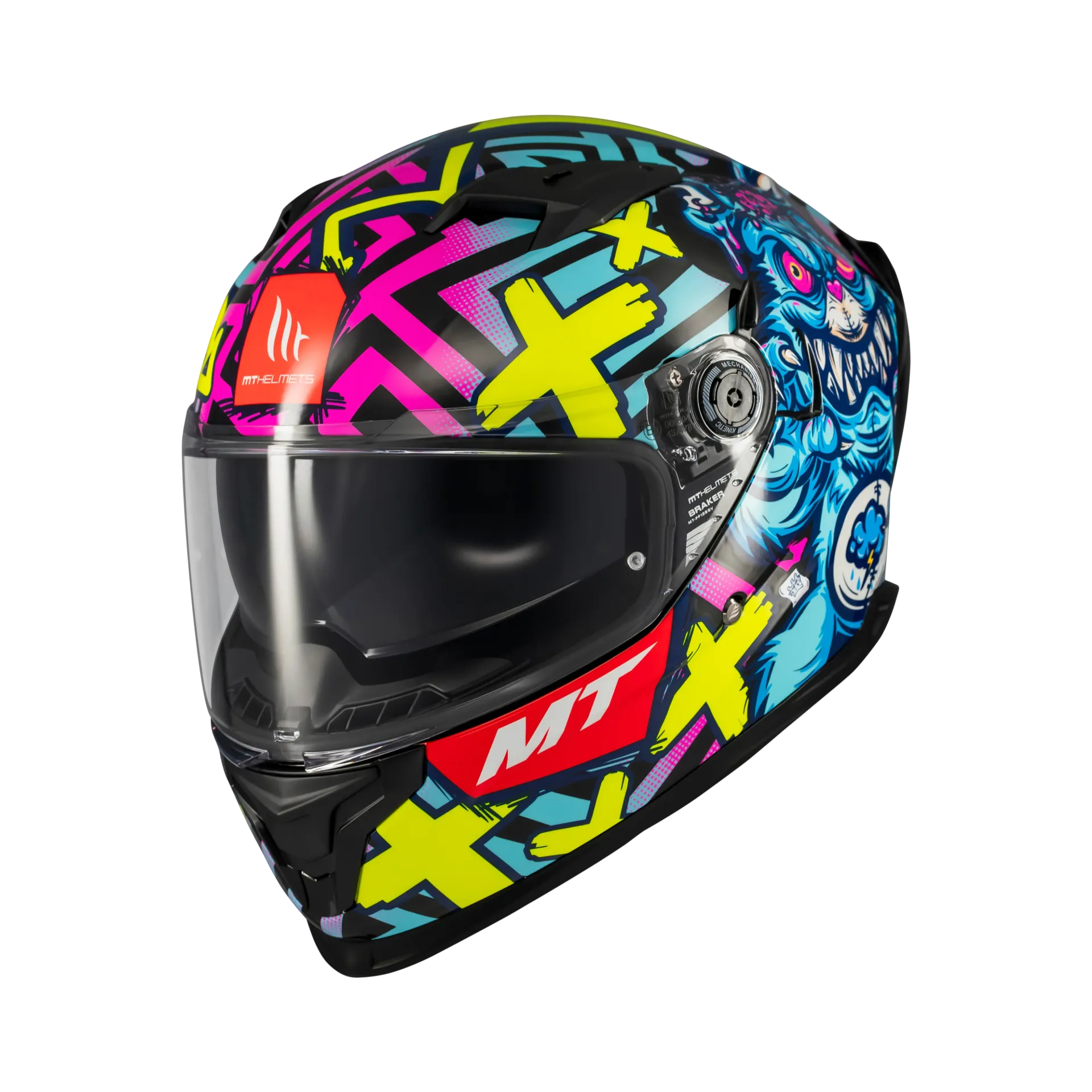 Casco Integral MT BRAKER SV Crazy Teddy B7 brillo (XS)