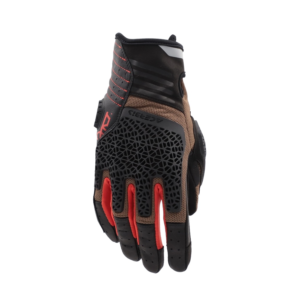 [24.868.299.061] Guantes Acerbis CE Crossover Marrón/Naranja (XS)
