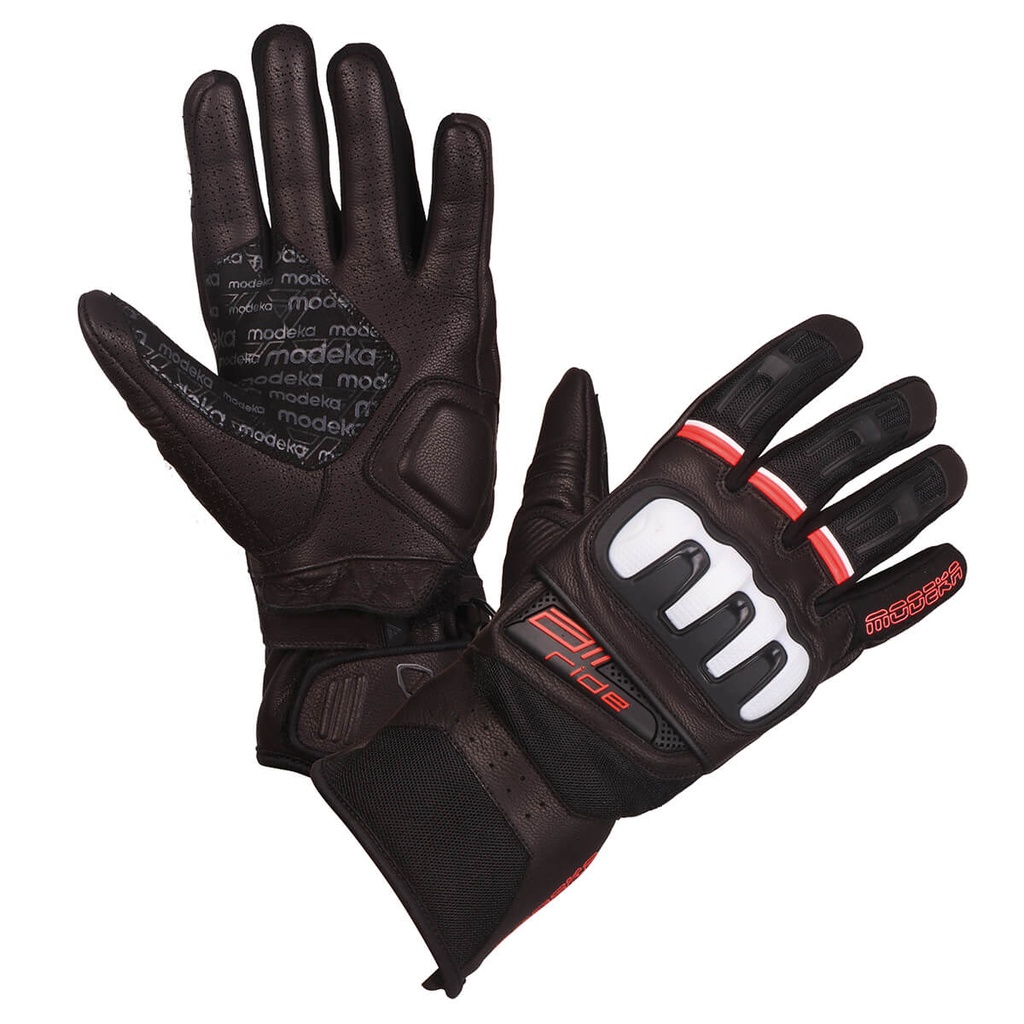 Modeka Guantes Air Ride Negro/Blanco/Rojo