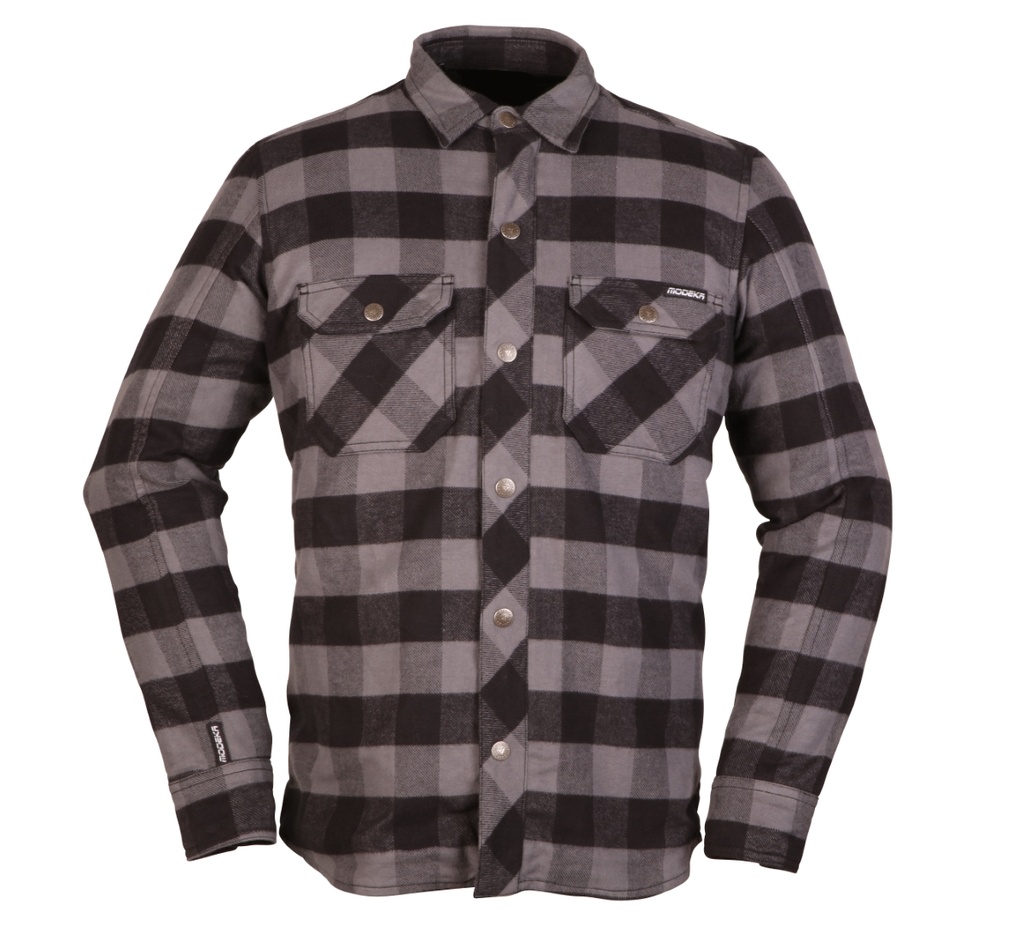 [086780 393 S] Modeka Flanellhemd Nooner Gris/Negro (S)