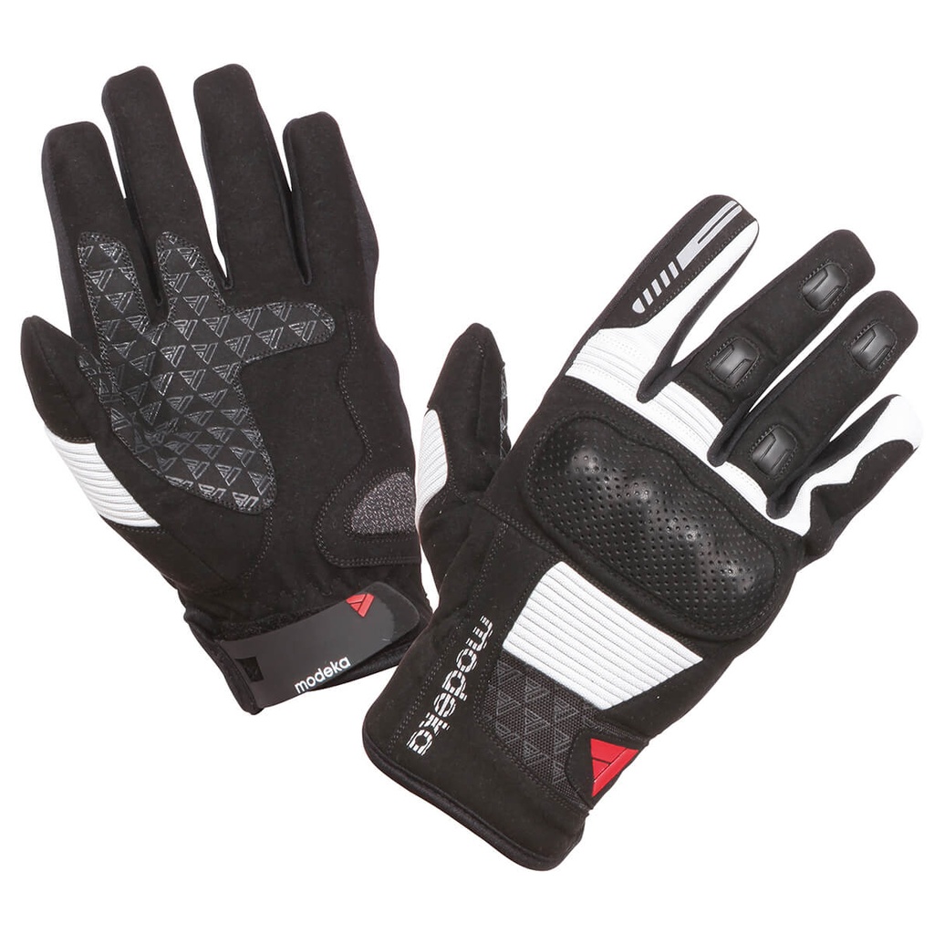 Modeka Guantes Fuego Negro/Gris Claro
