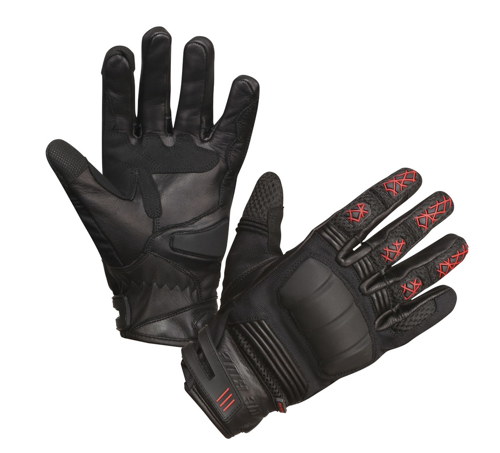 [074330 401 7] Modeka Guantes Ennos Negro/Rojo (7)