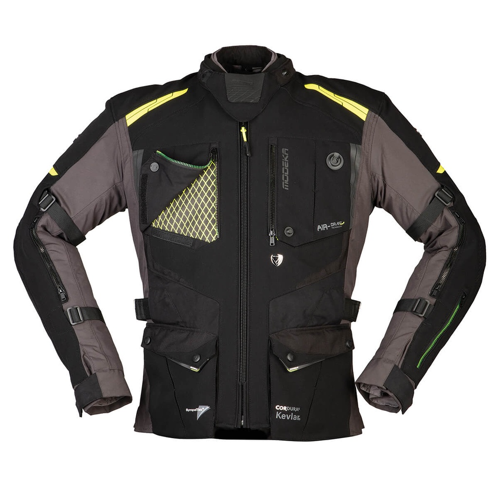 Modeka Chaqueta Talismen Bw/Dk.Gris/Amarillo