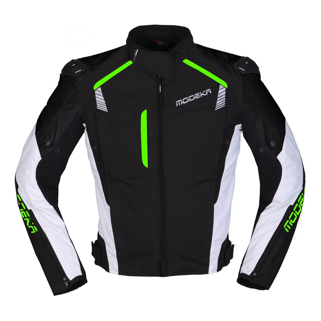 [084490 441 XS] Modeka Chaqueta Lineos Negro/Blanco/Verde (XS)