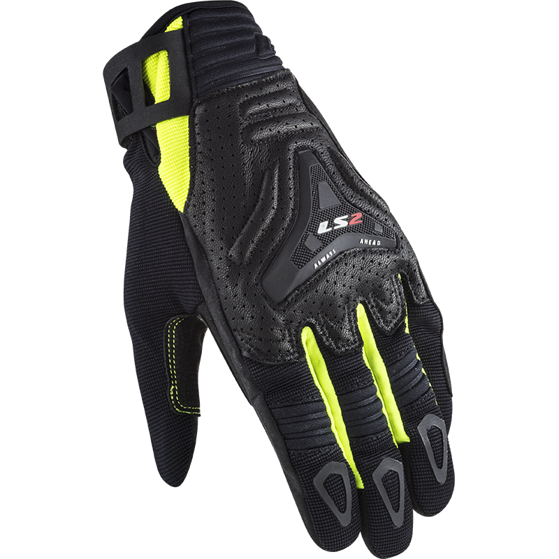 LS2 ALL TERRAIN MAN GLOVES BLACK H-V YELLOW
