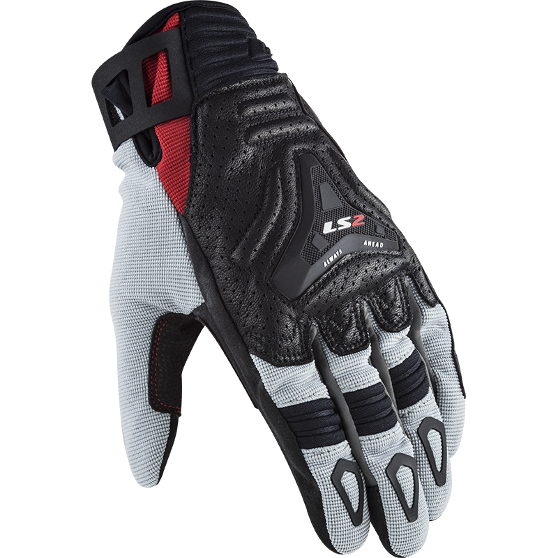 [70120F0132S] LS2 ALL TERRAIN MAN GLOVES BLACK GREY RED (S)