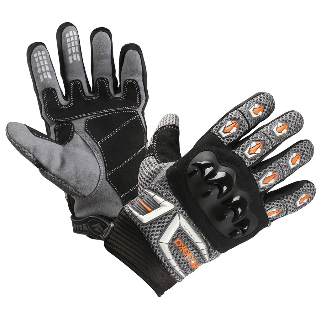 Modeka Guantes MX Top Gris/Blanco/Naranja