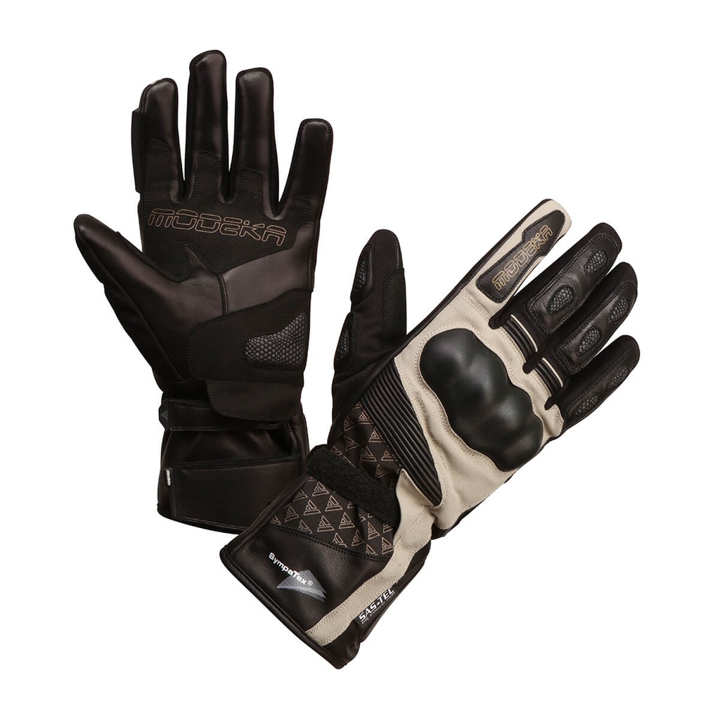 [074250 443 7] Modeka Guantes Panamericana Negro/Arena (7)