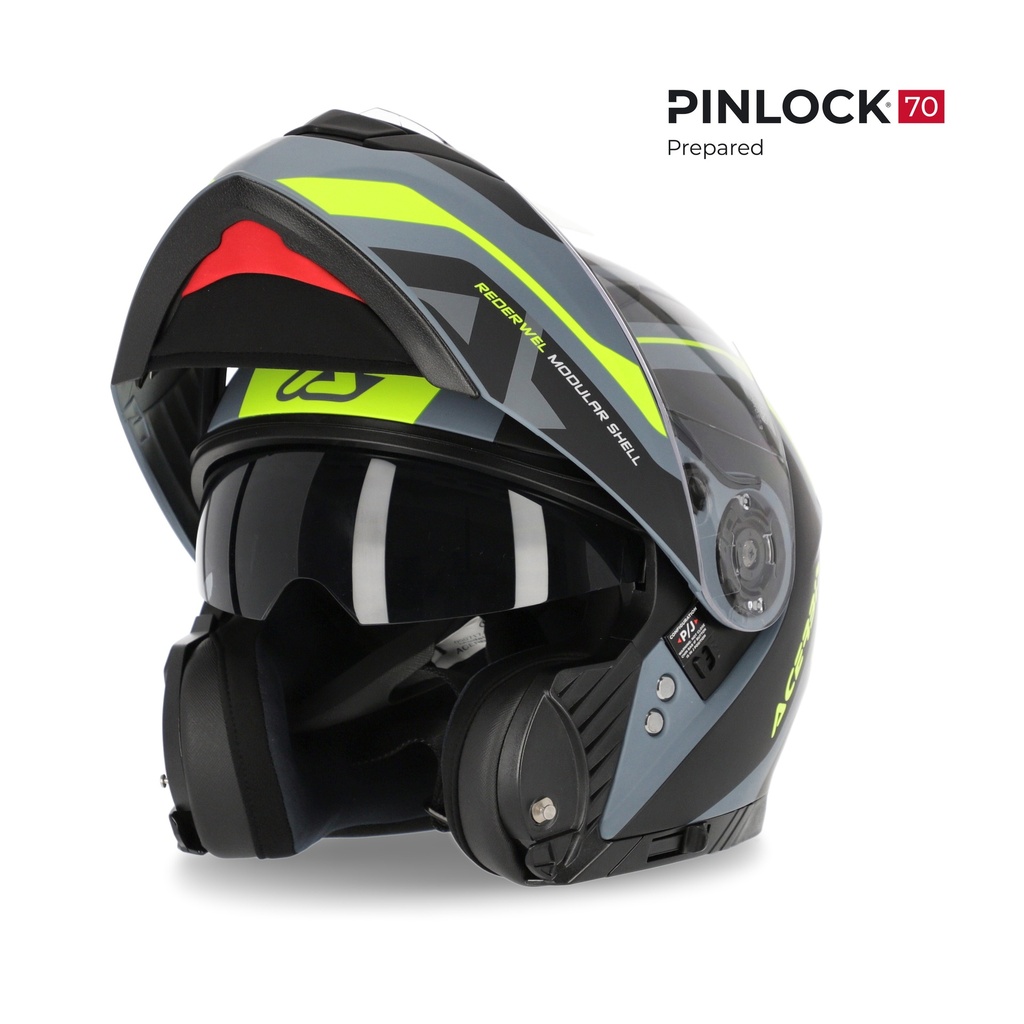 [24.516.290] Acerbis HELMET REDERWEL GREY/YELLOW