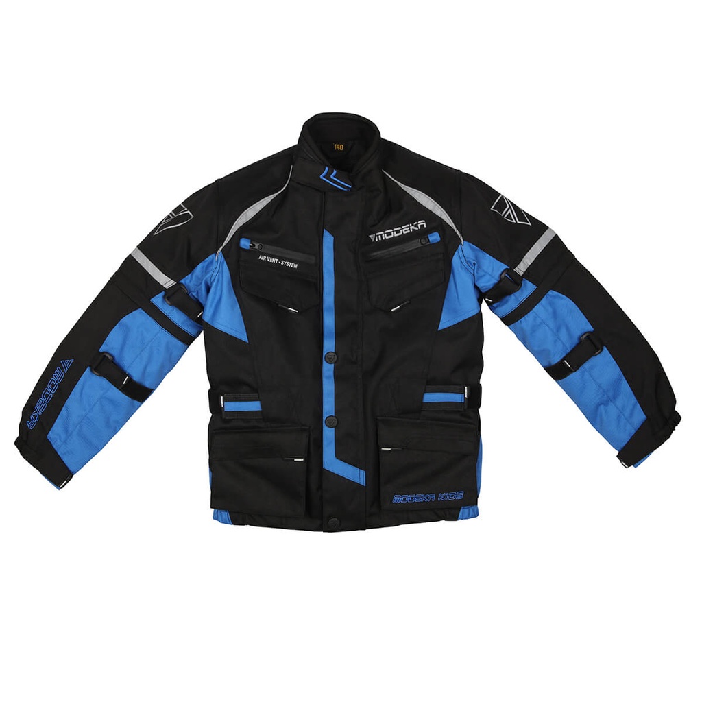 [083251 400 140] Modeka Chaqueta Tourex II Kids Negro/Azul (140)