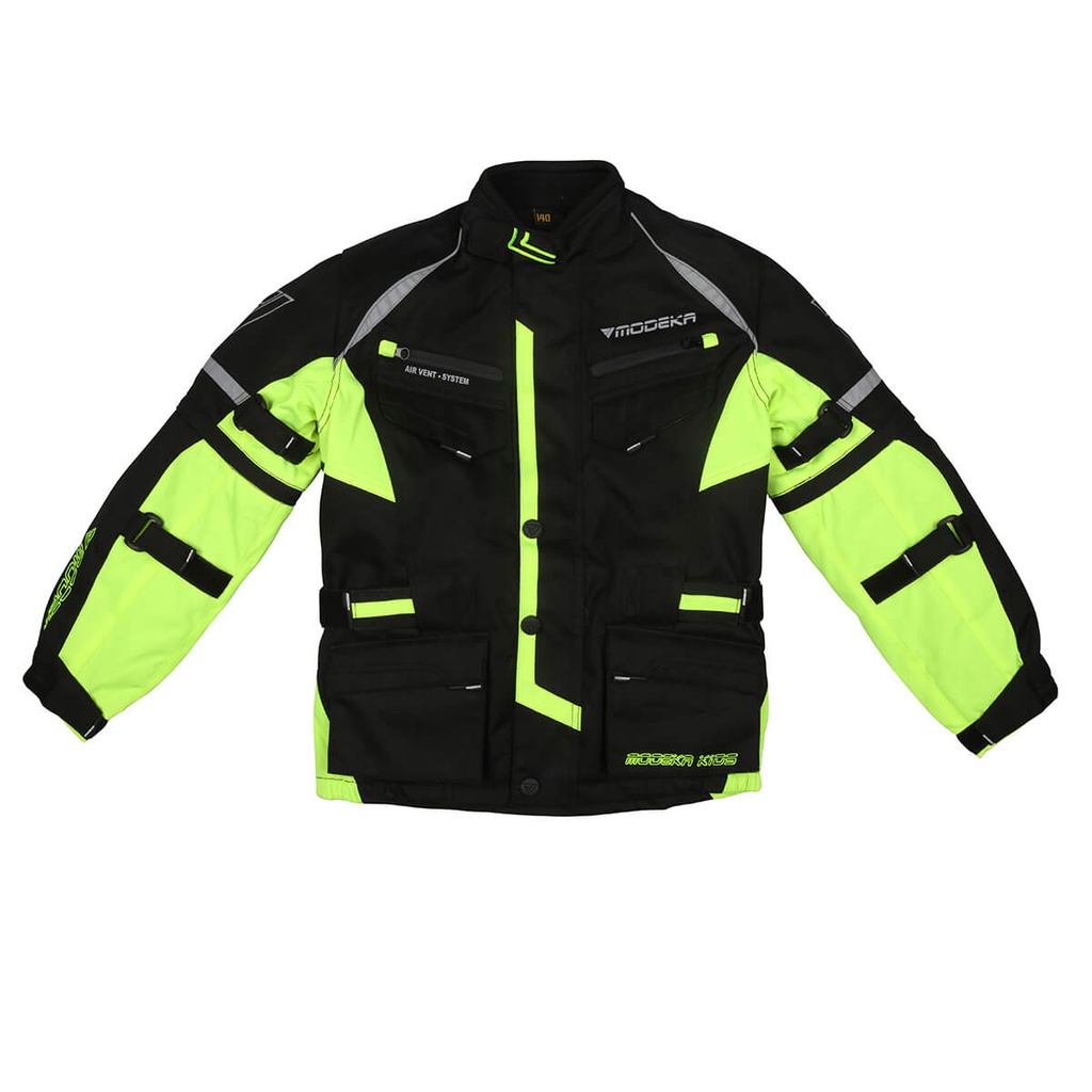 [083251 431 140] Modeka Chaqueta Tourex II Kids Negro/Amarillo (140)