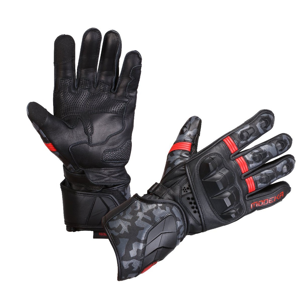 Modeka Guantes Valyant Pro Negro/Rojo