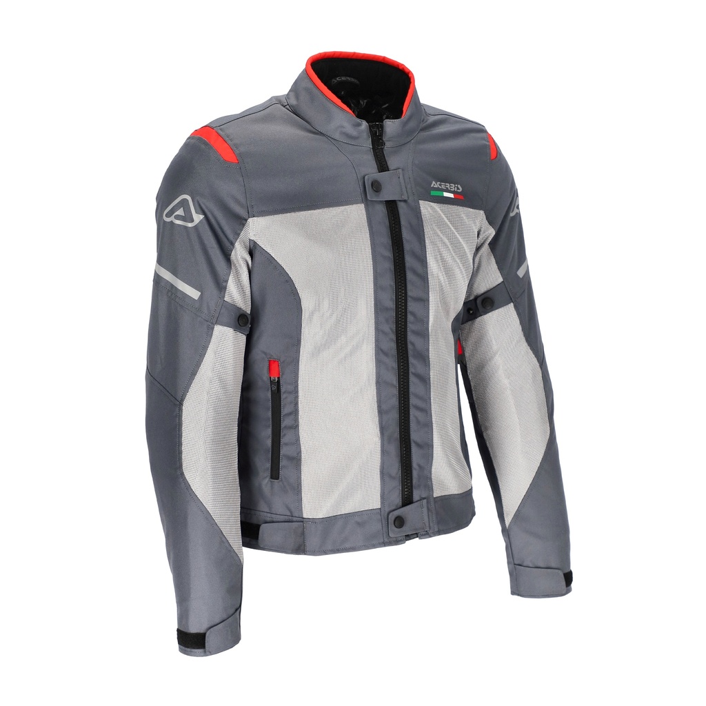 Chaqueta Acerbis ON ROAD RUBY Mujer Gris/Rojo