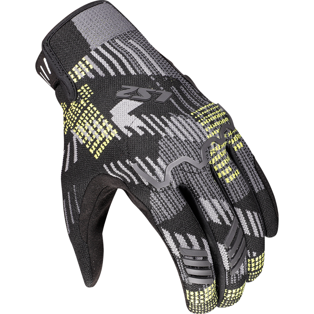[70110S0107S] LS2 ALFA FLYKNIT MAN GLOVES BLACK GREY YELLOW (S)