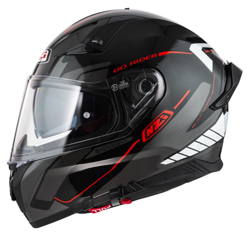 [150336A413 XS] Casco Integral NZI Go Rider Stream Duo Motion Negro y Antracita y Blanco (XS)