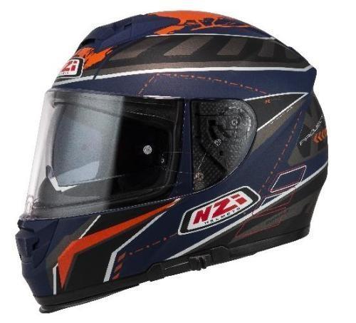 Casco Integral NZI Eurus 2 Project Azul y Antracita y Naranja Mate