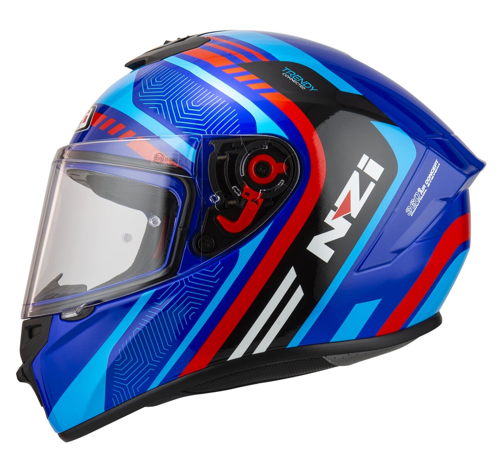 [150346A895 XS] Casco Integral NZI Trendy 2 Connected Dark Azul y Rojo y Azul (XS)