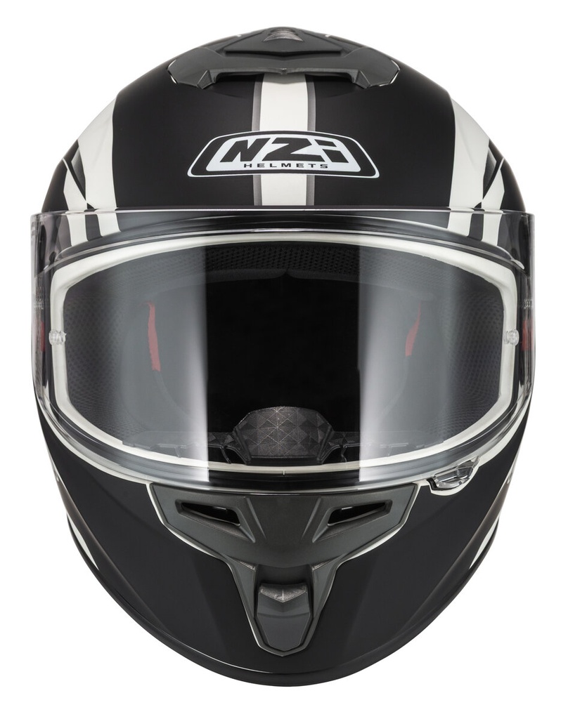 Casco Integral NZI Trendy 3 Stream Elegance Blanco y Negro y Tinted S Mate Visor Transparente Y Tintado