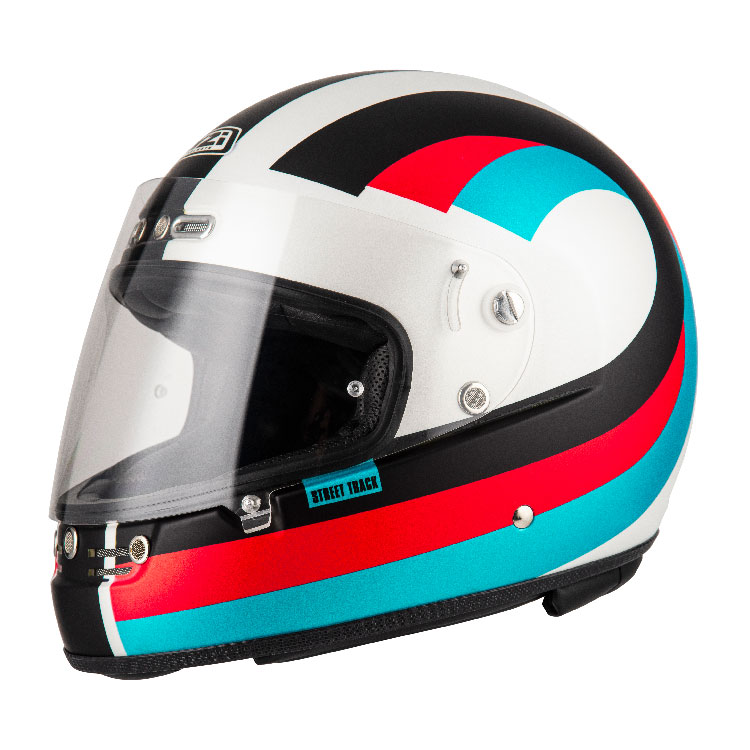 [050401AS91 XS] Casco Integral NZI Street Track 4 Waves Blanco y Negro Mate (XS)