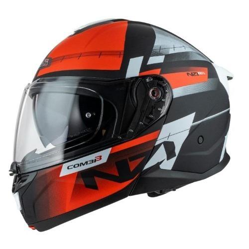 Casco Modular NZI Combi 3 Duo Metric Negro y Rojo Mate