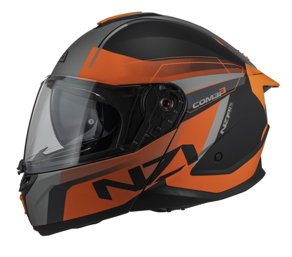[150374A015 XS] Casco Modular NZI Combi 3 Duo Daily Negro y Naranja y Antracita Mate (XS)