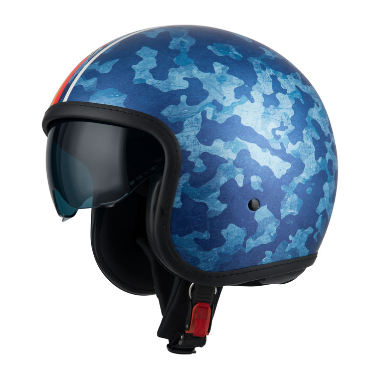 Casco Jet NZI Rolling 4 Sun Mimetize Azul Mate
