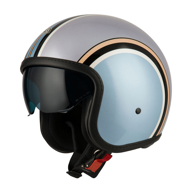 [050406AS19 XS] Casco Jet NZI Rolling 4 Sun Diana Pale Azul platinum Mate (XS)