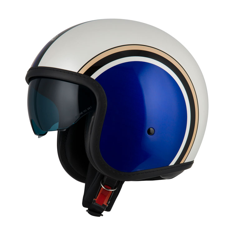 [050406AS22 XS] Casco Jet NZI Rolling 4 Sun Diana Azul pearl Blanco (XS)